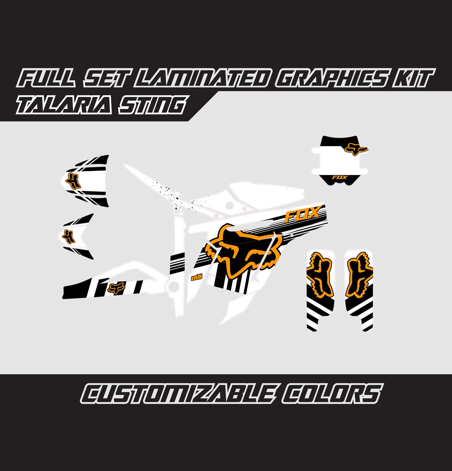 Talaria Sting Graphics Kit - Orange White Fox