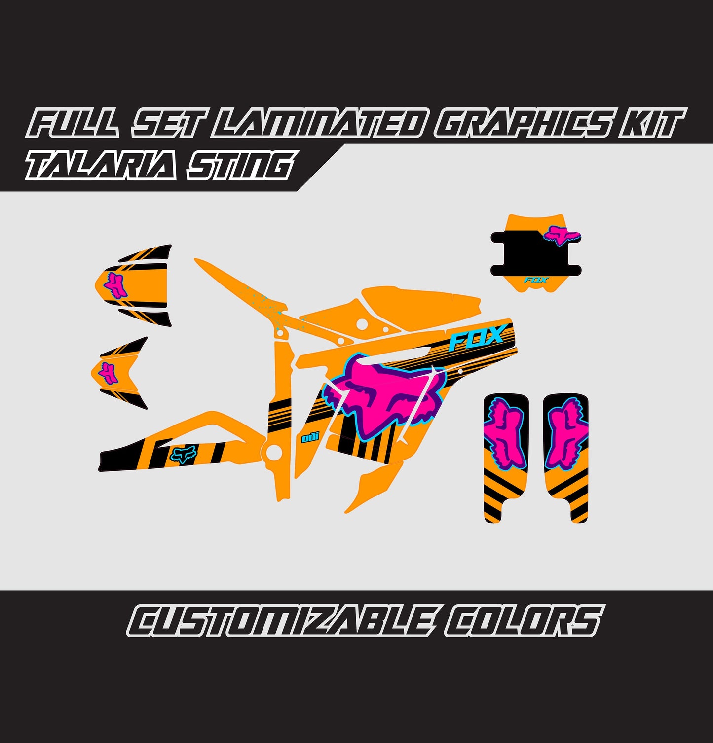 Talaria Sting Graphics Kit - Pink Orange Fox