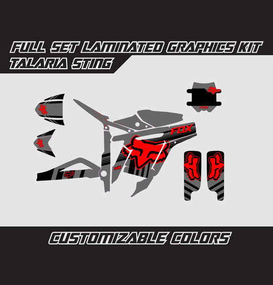 Talaria Sting Graphics Kit - Red Gray Fox