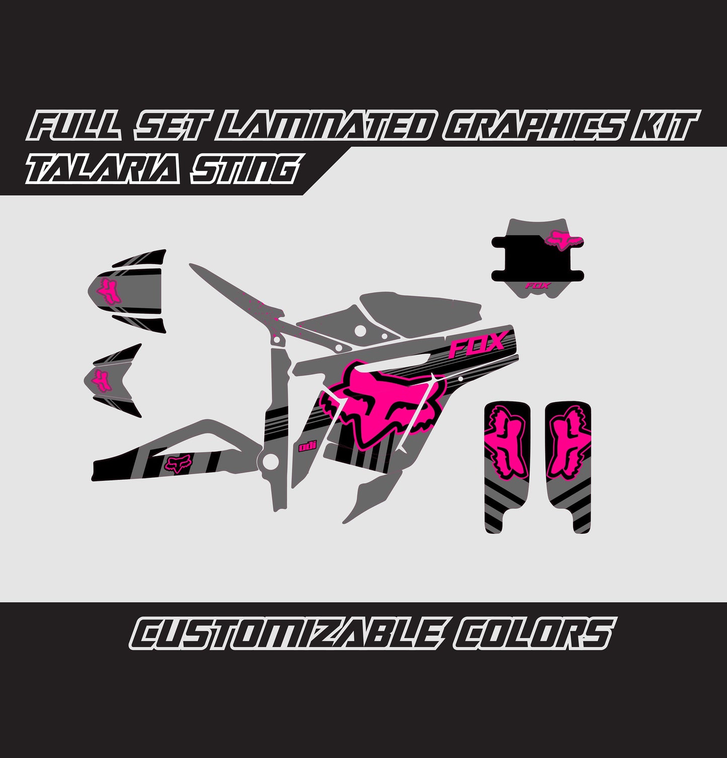 Talaria Sting Graphics Kit - Pink Gray Fox