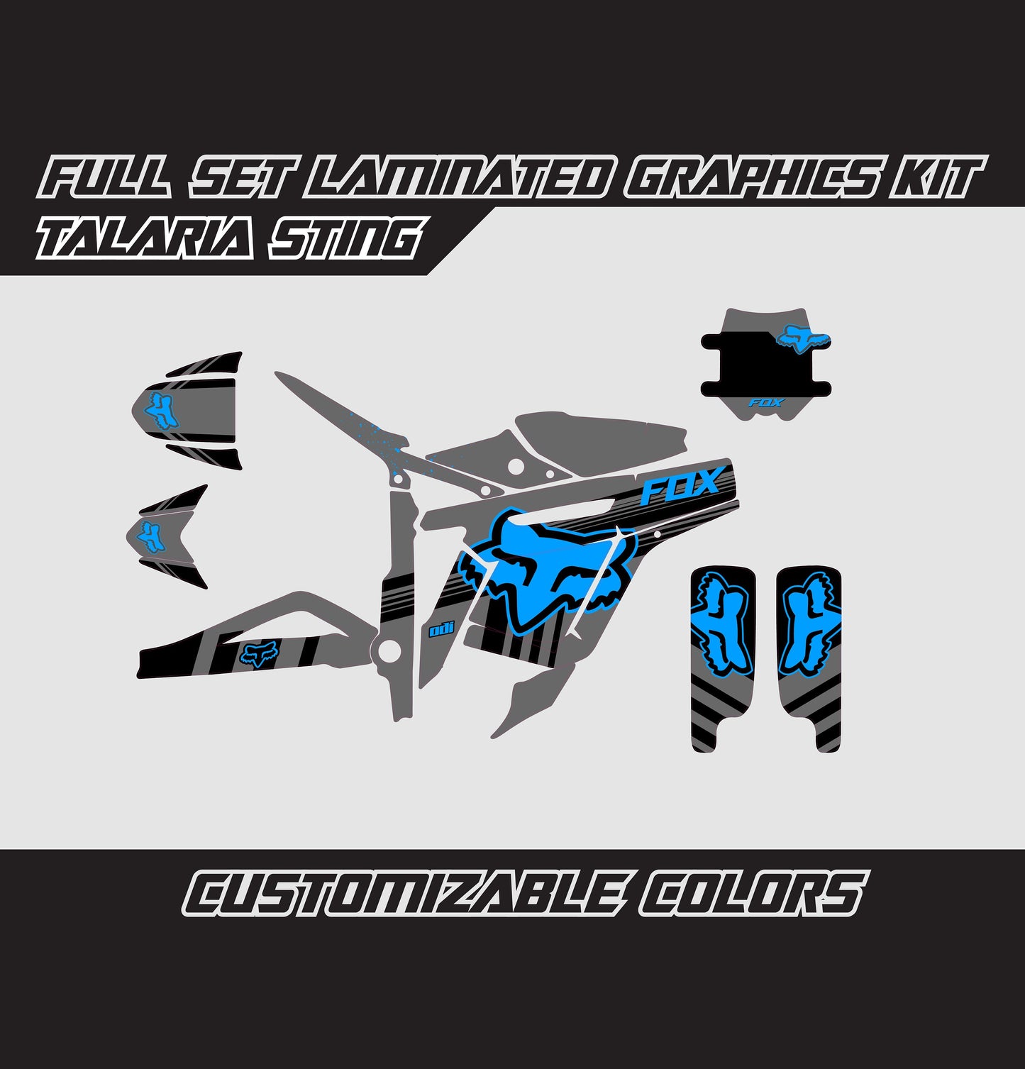 Talaria Sting Graphics Kit - Sky Blue Gray Fox