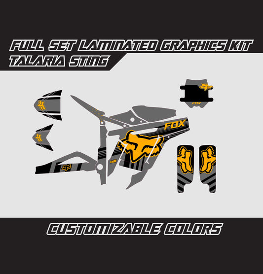 Talaria Sting Graphics Kit - Orange Gray Fox