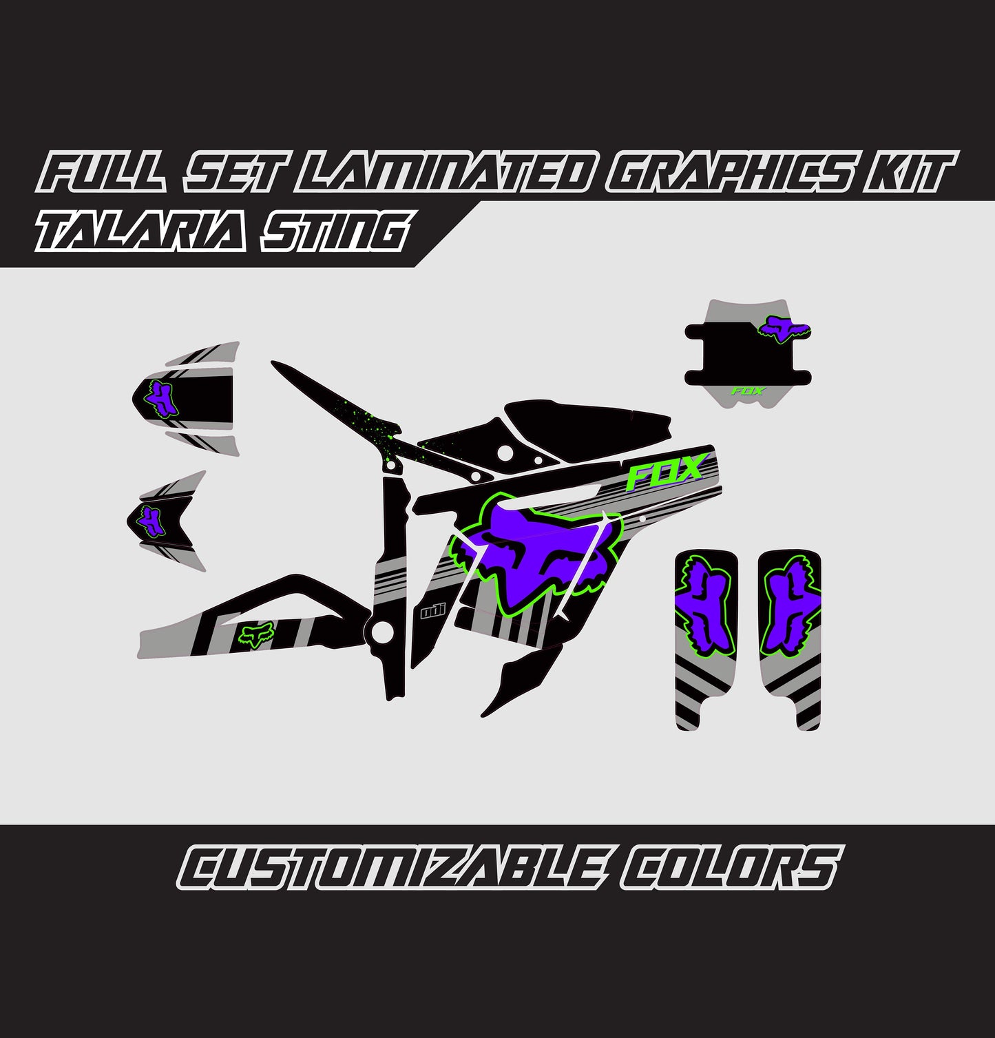 Talaria Sting Graphics Kit - Green Violet Fox