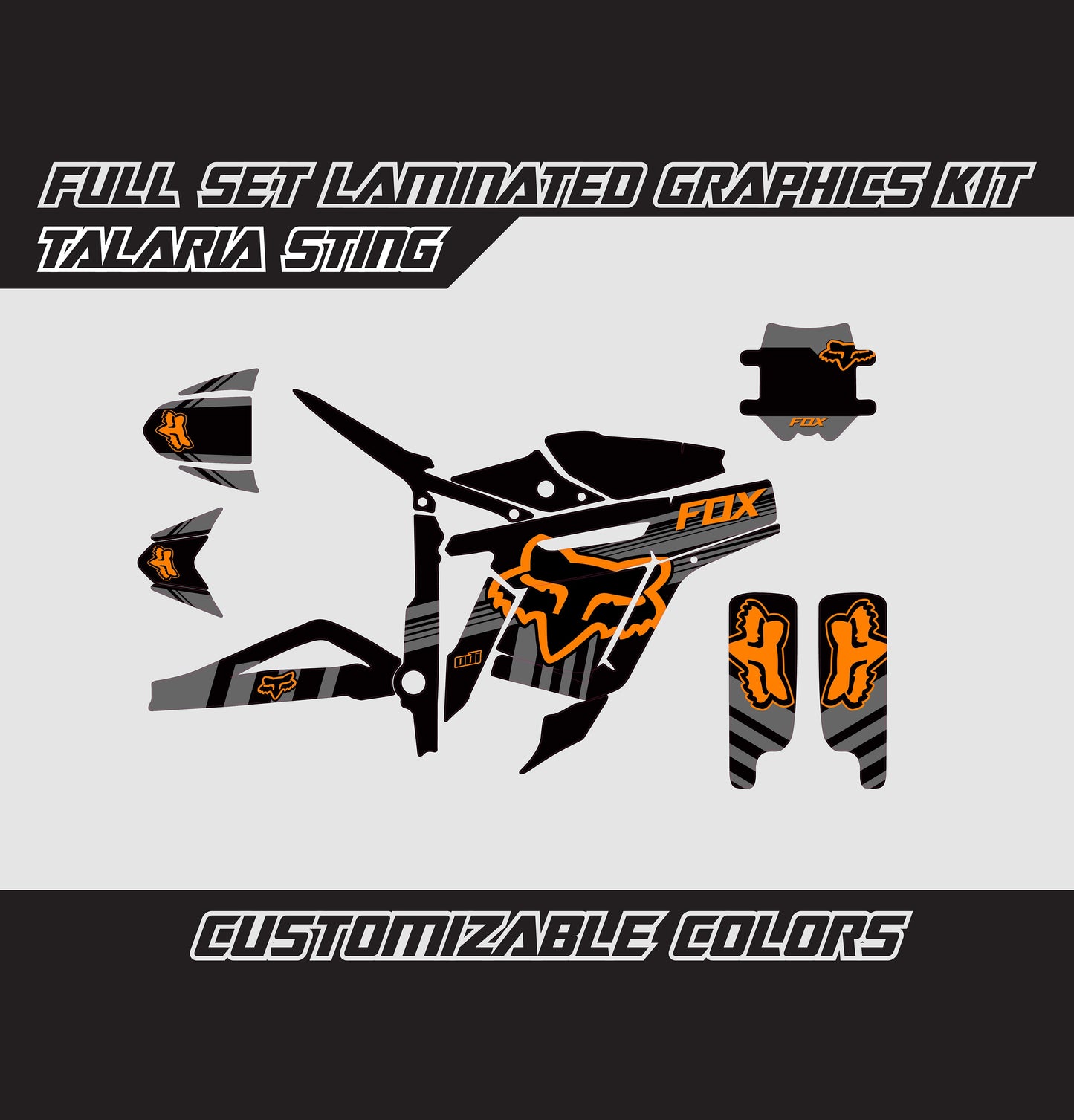 Talaria Sting Graphics Kit - Orange Black Fox