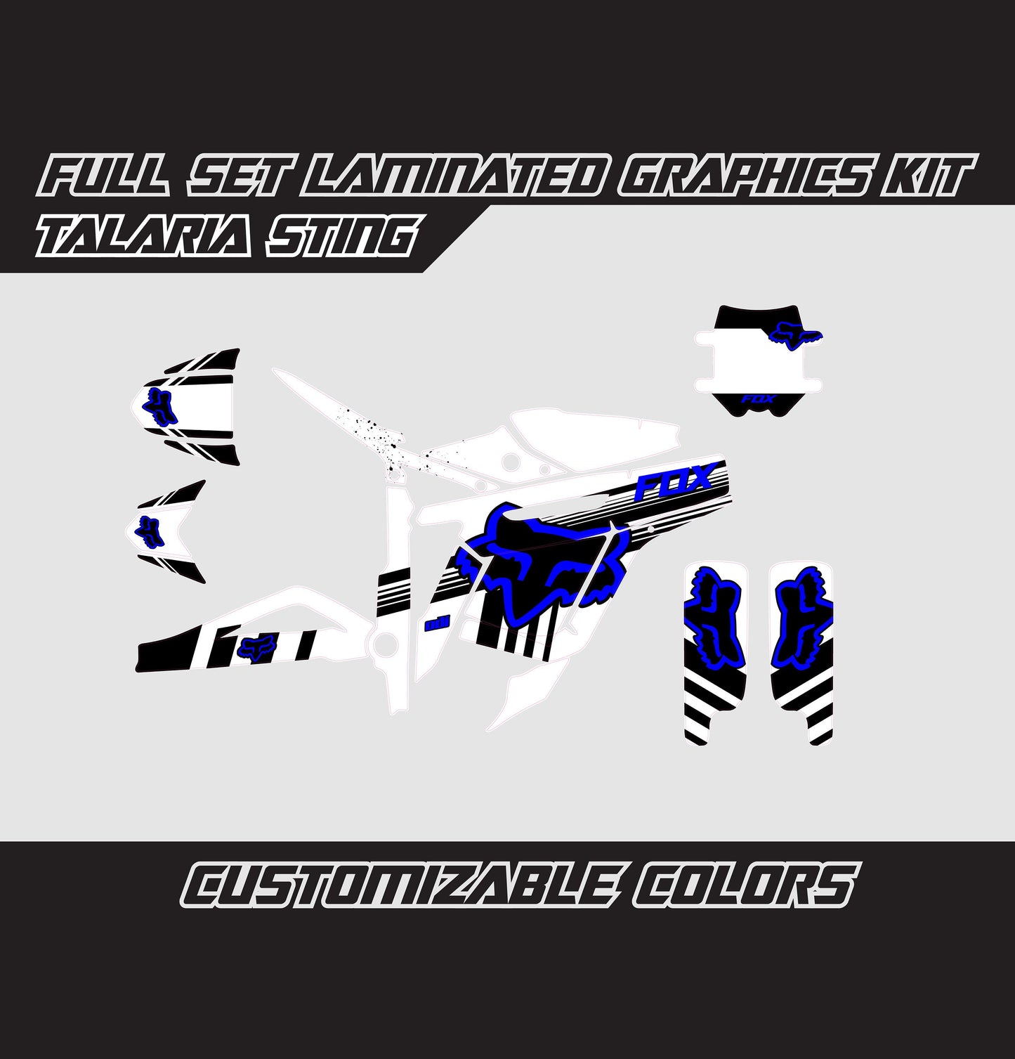 Talaria Sting Graphics Kit - Blue White Fox