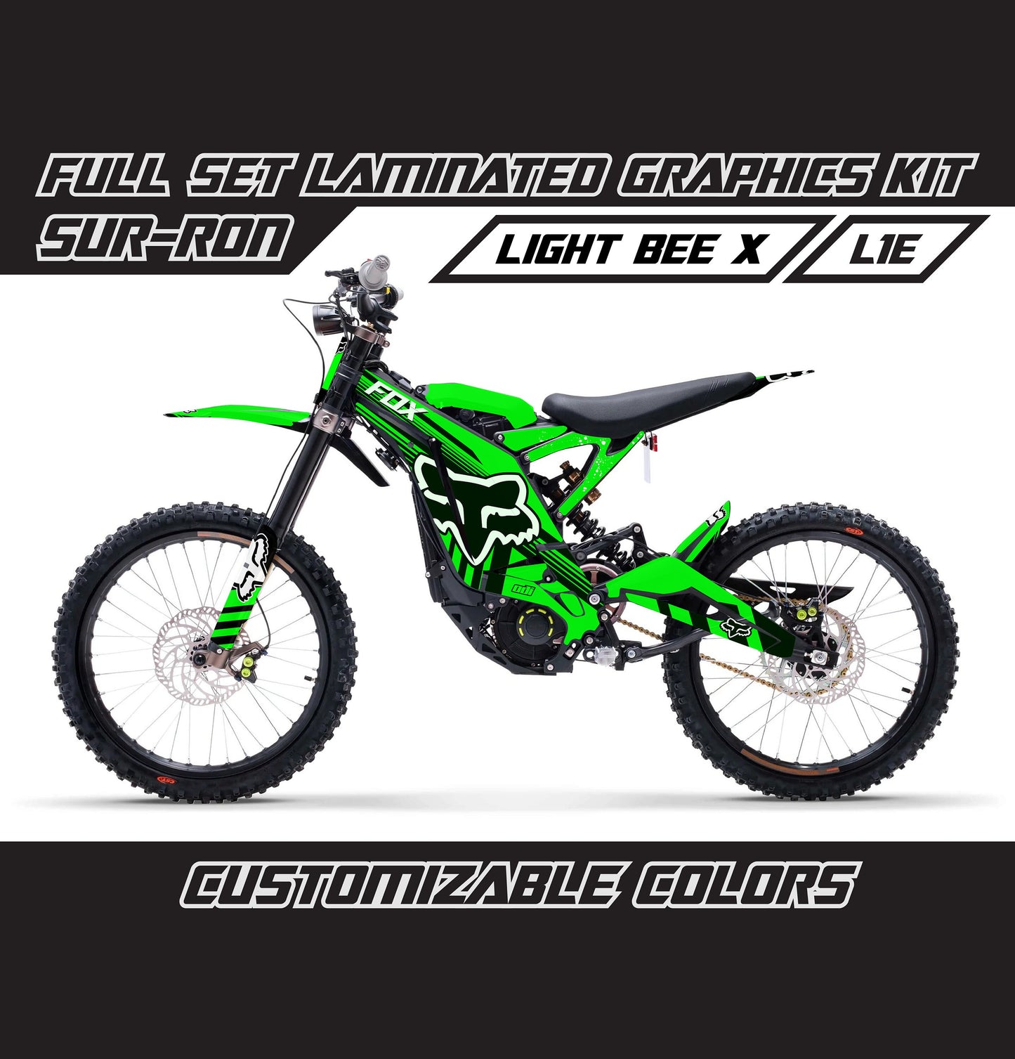 Sur Ron Light Bee X Graphics Kit - Fluo Green Fox