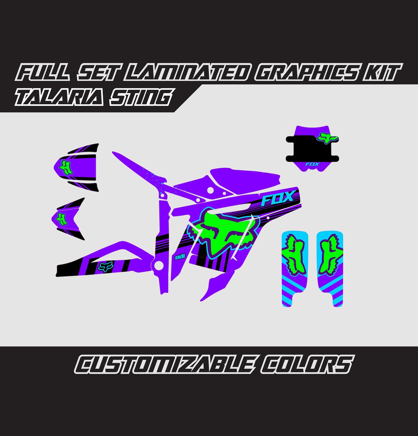 Talaria Sting Graphics Kit - Green Violet Fox