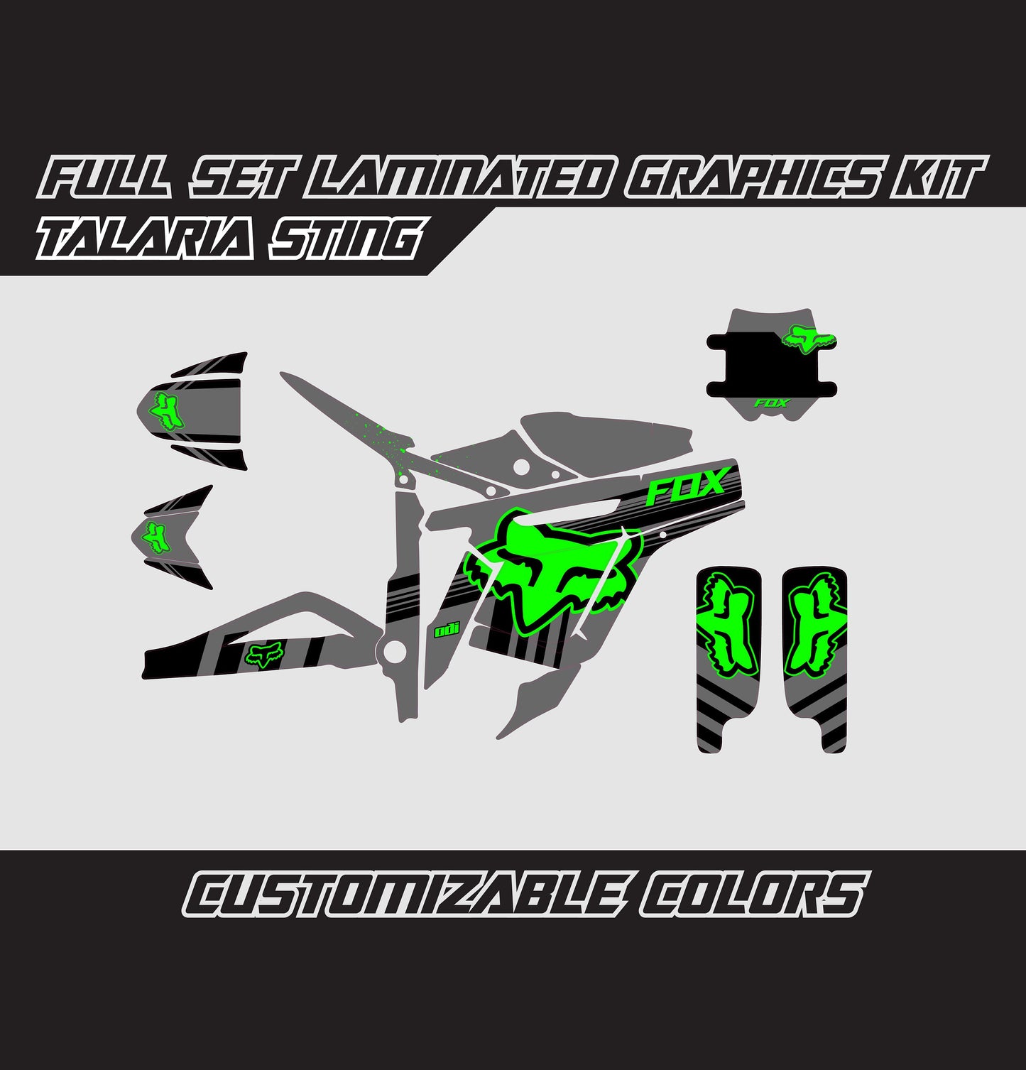 Talaria Sting Graphics Kit - Green Gray Fox