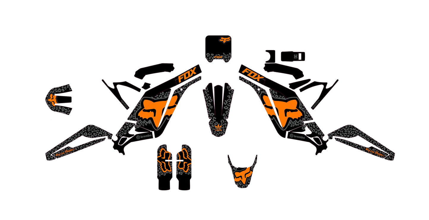 Sur Ron Light Bee X Graphics Kit - Black Orange Cheetah Fox