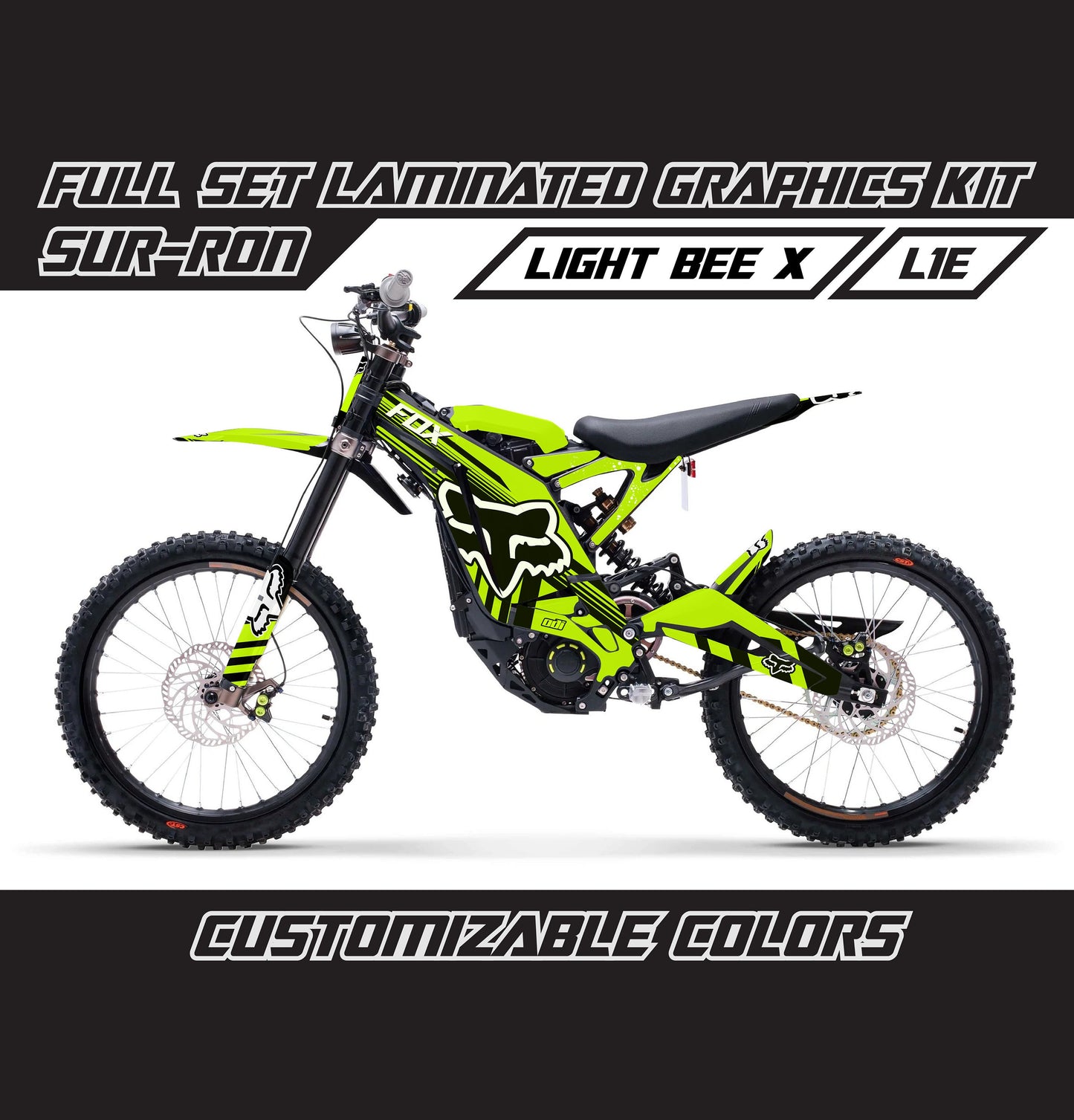 Sur Ron Light Bee X Graphics Kit - Fluo Lime Green Fox