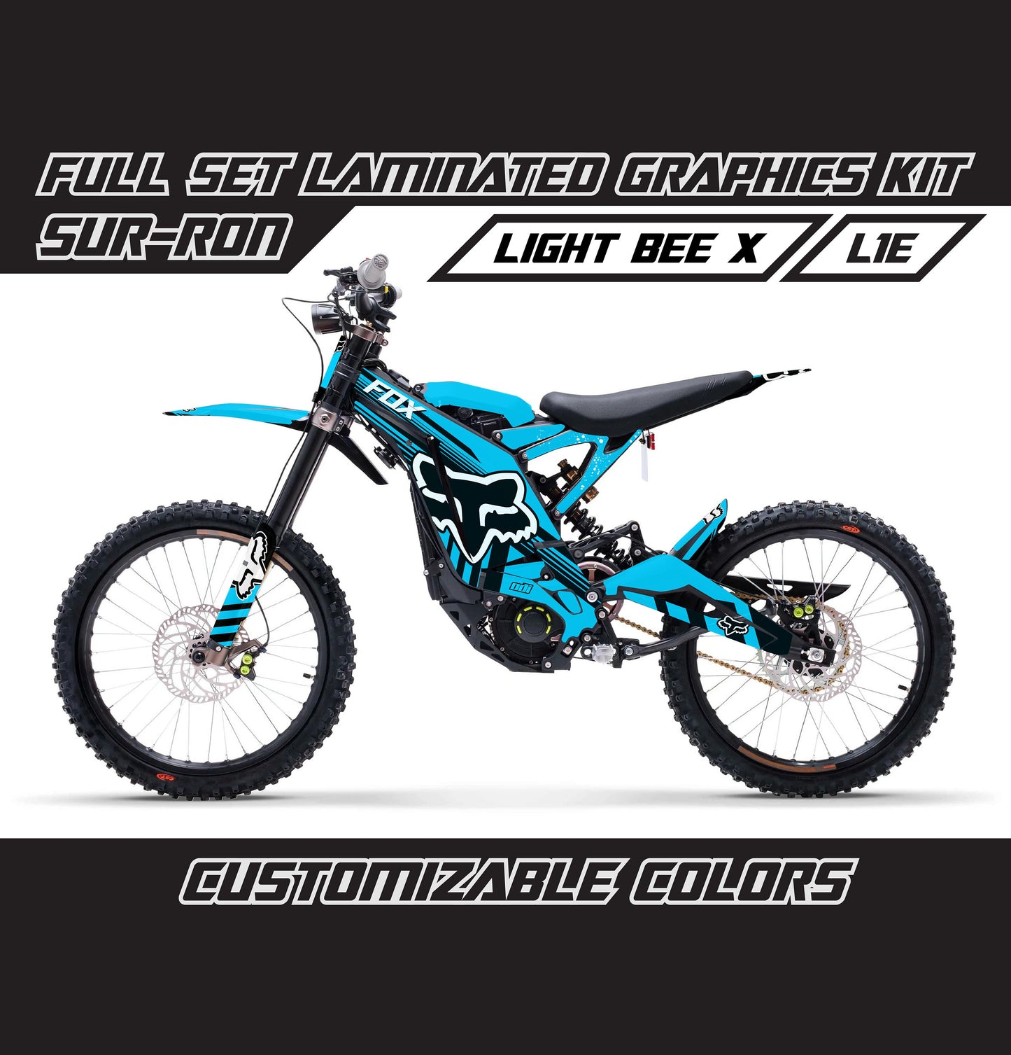 Sur Ron Light Bee X Graphics Kit - Sky Blue Fox