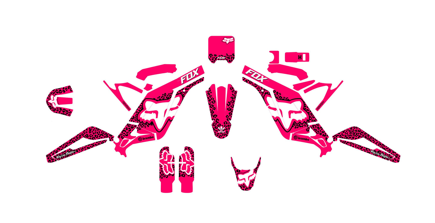 Sur Ron Light Bee X Graphics Kit - Pink White Cheetah Fox