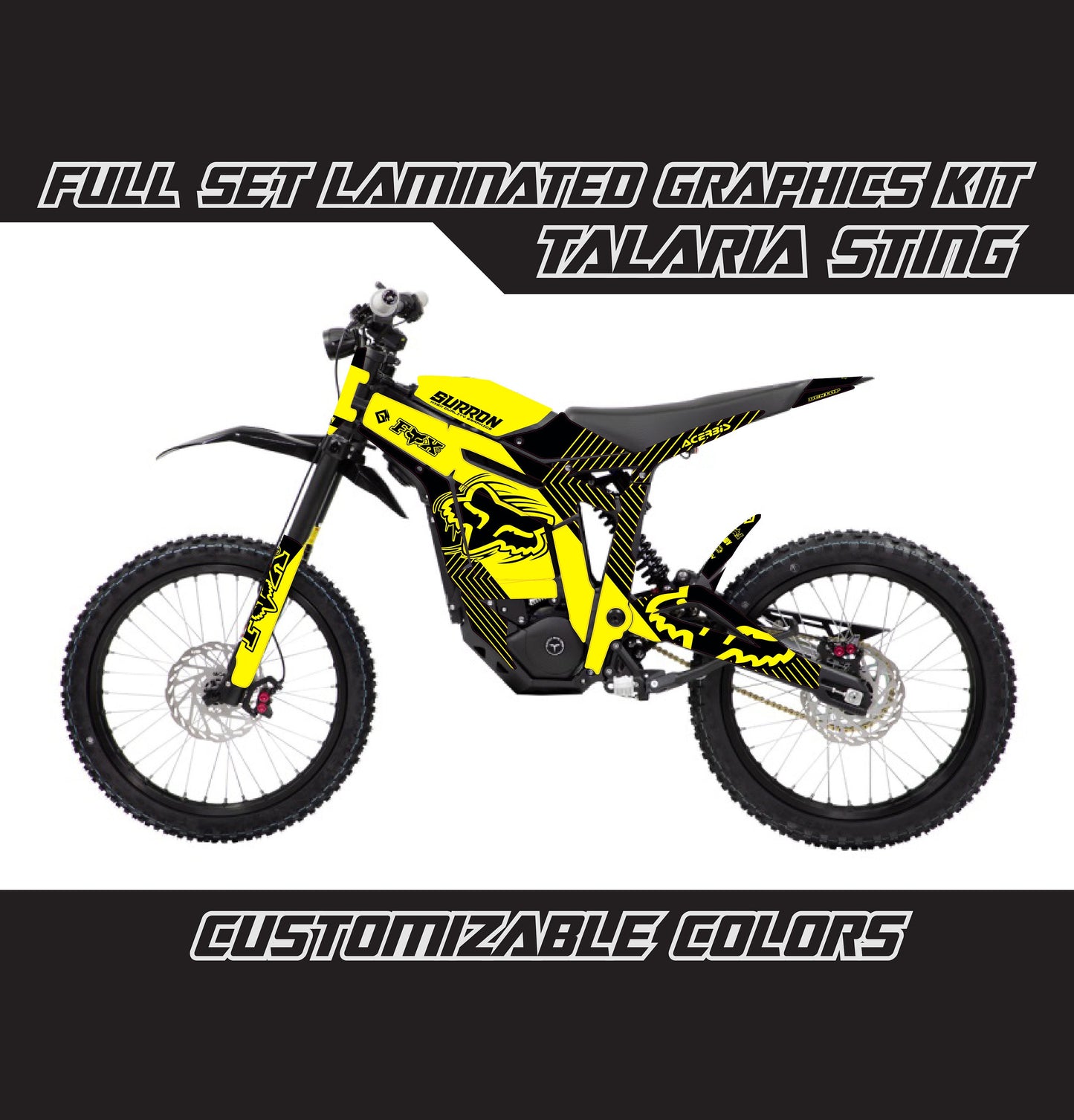 Talaria Sting Graphics Kit - Yellow Black Fox