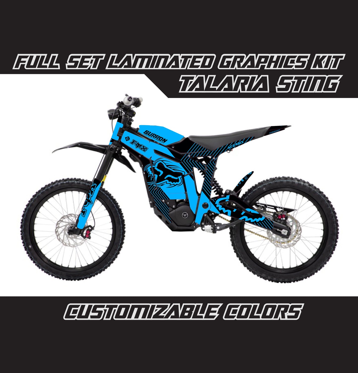 Talaria Sting Graphics Kit - Sky Blue Black Fox