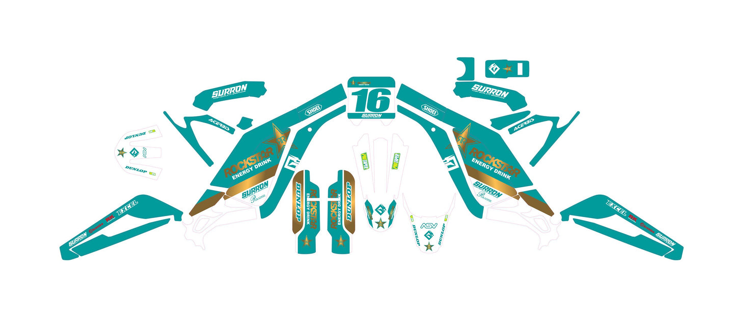 Sur Ron Light Bee X Graphics Kit - Turquoise Rockstar