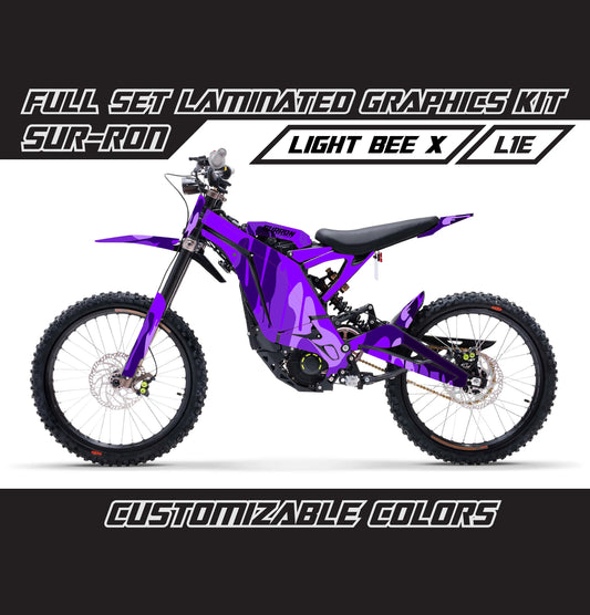 Sur Ron Light Bee X Violet Camo Drip Graphics Kit