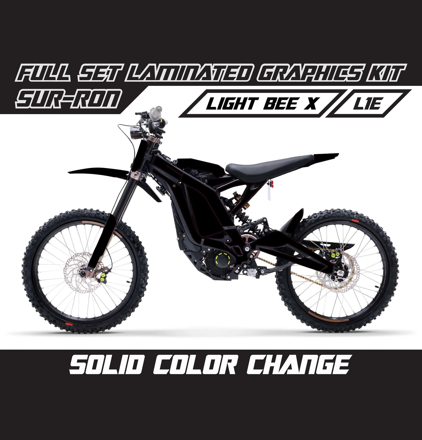 Sur Ron Light Bee X Graphics Kit - Black Full Color Change