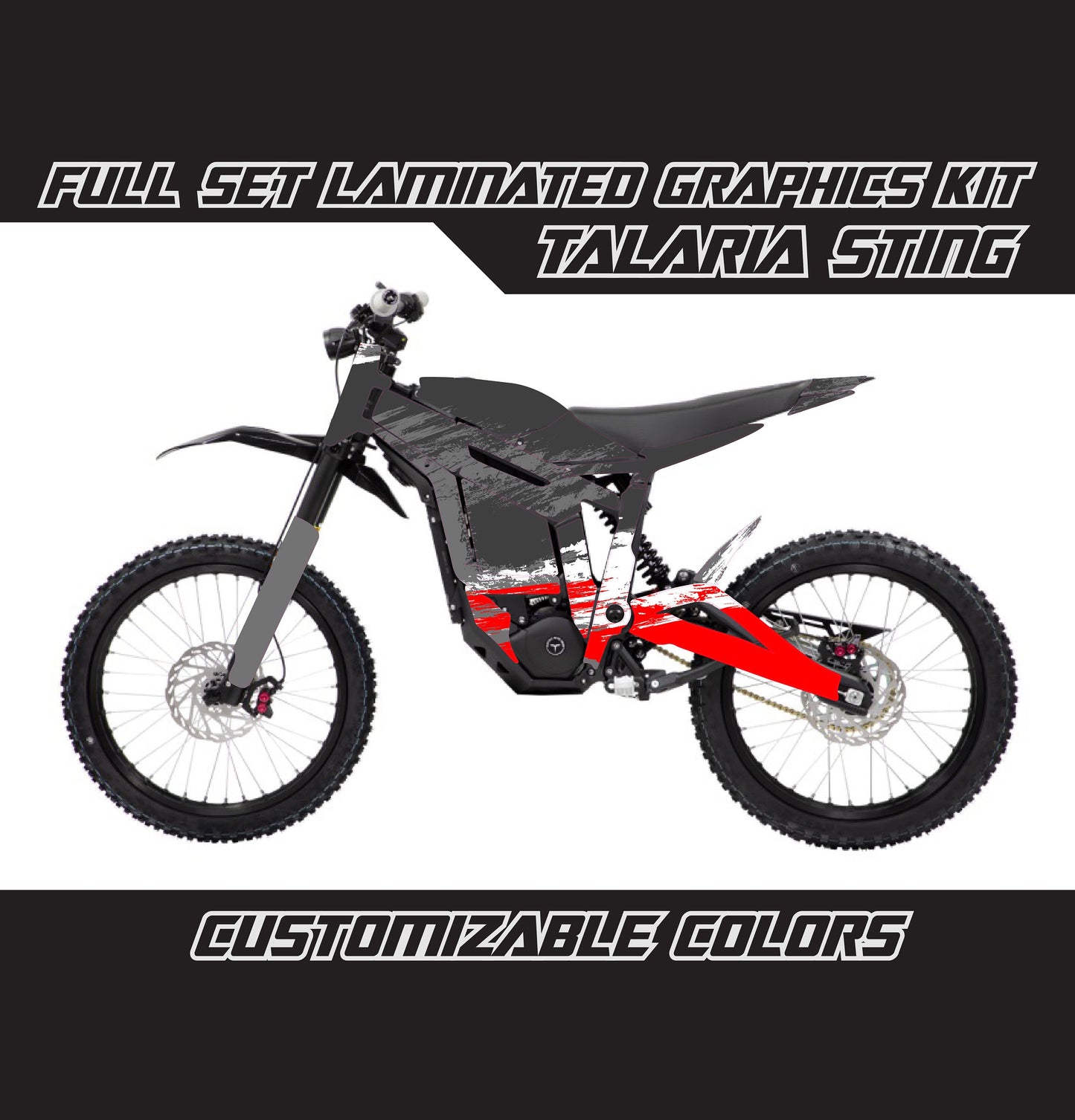 Talaria Sting Graphics Kit - Red White Brushed