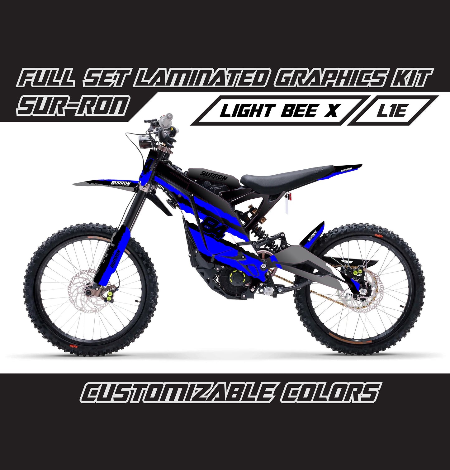 Sur Ron Light Bee X Graphics Kit - Blue Motocross