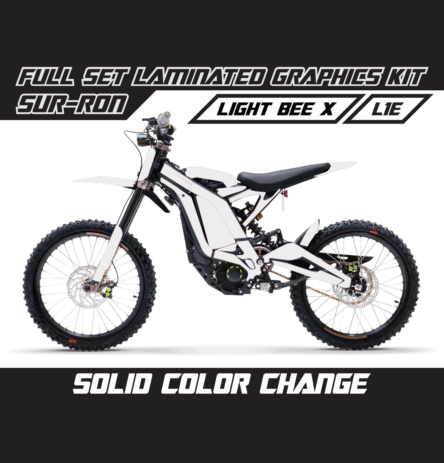 Sur Ron Light Bee X Graphics Kit - White Full Color Change