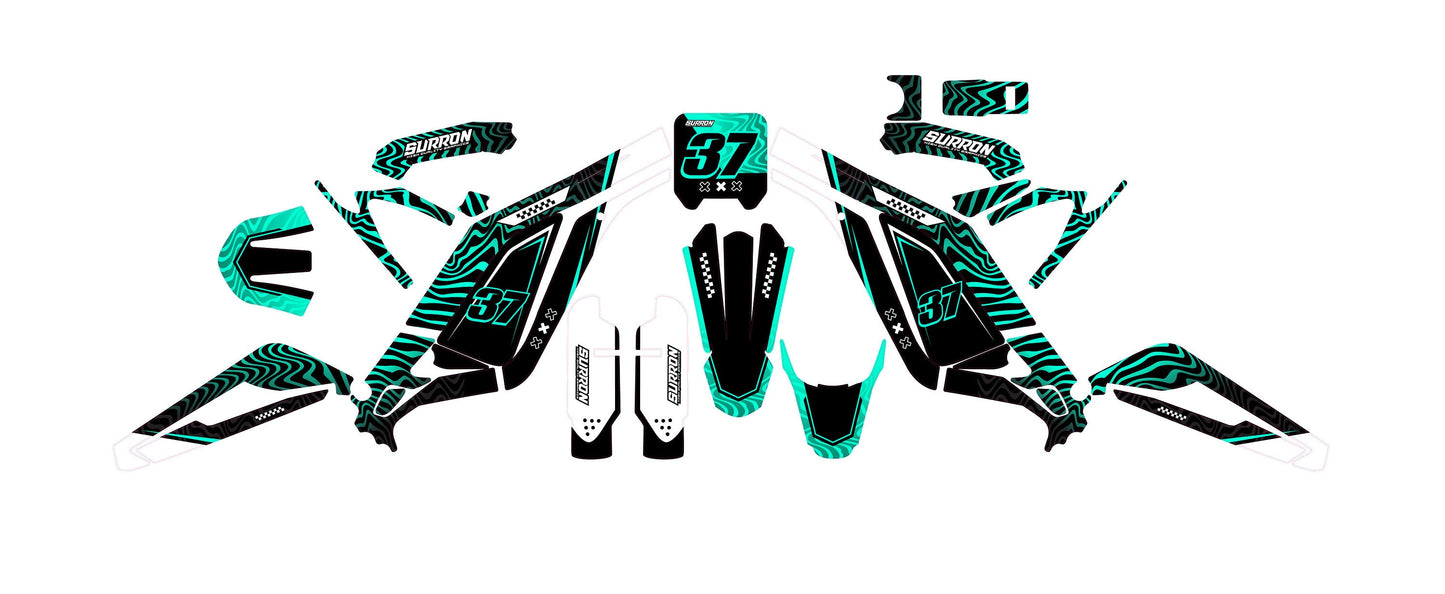 Sur Ron Light Bee X Graphics Kit - Black Electric Zebra