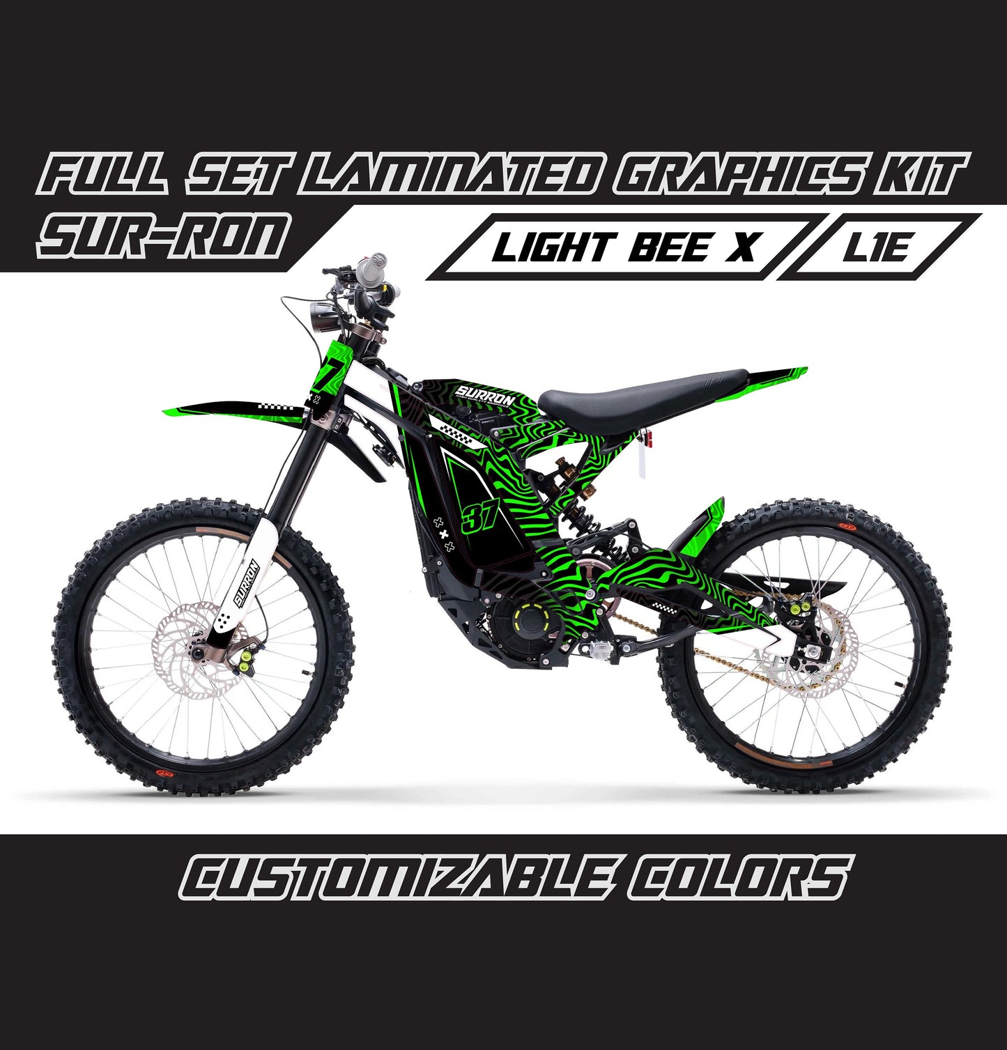 Sur Ron Light Bee X Graphics Kit - Green Zebra