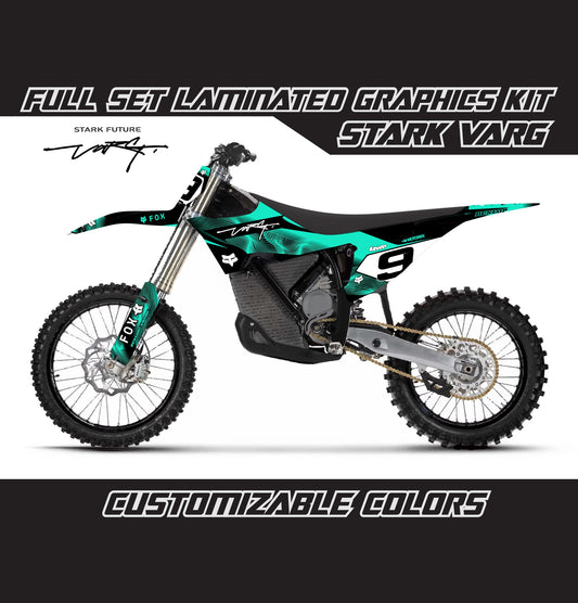 Stark Varg Graphics Kit - Turquoise Black Lines