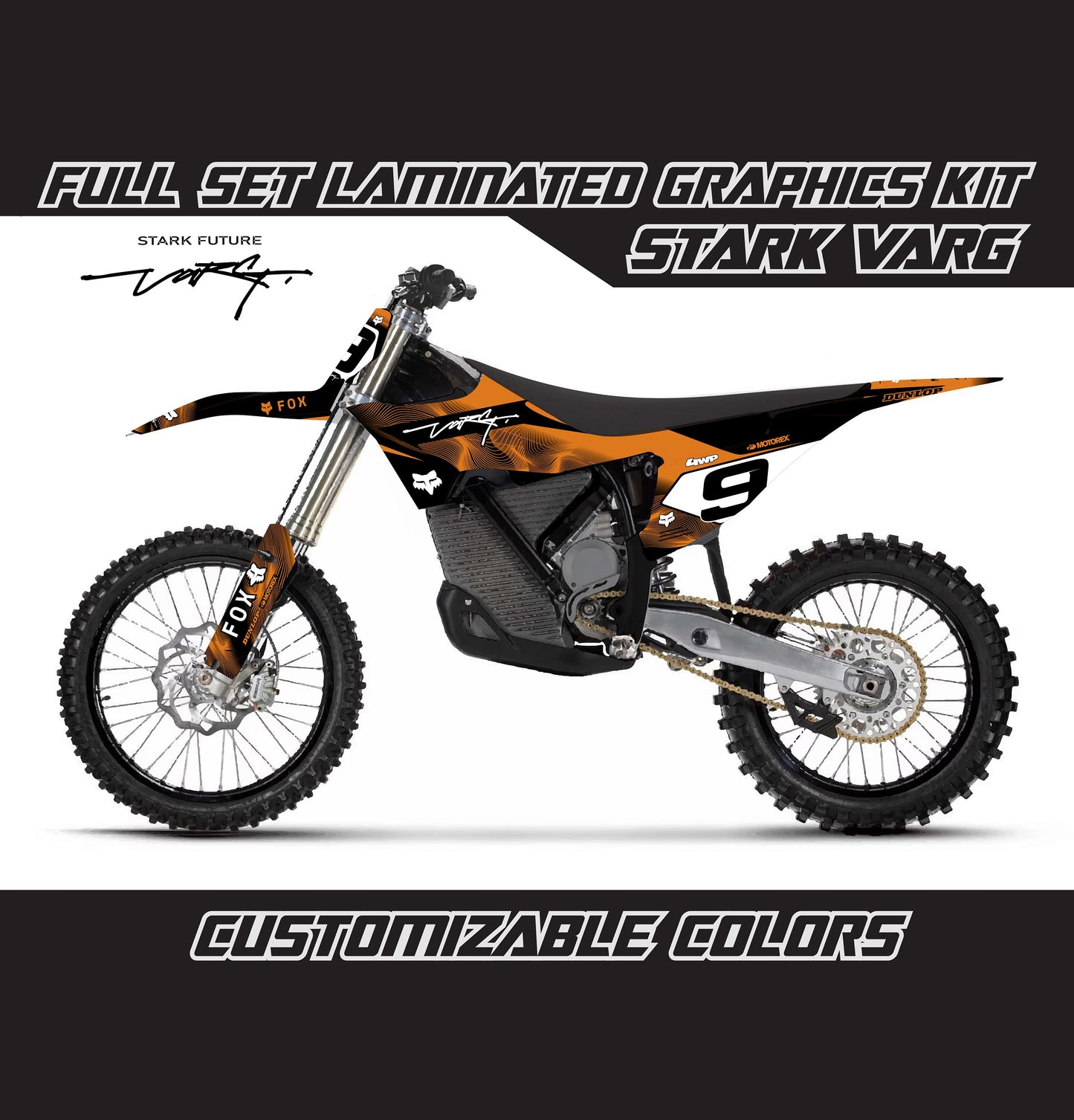 Stark Varg Graphics Kit - Orange Black Lines