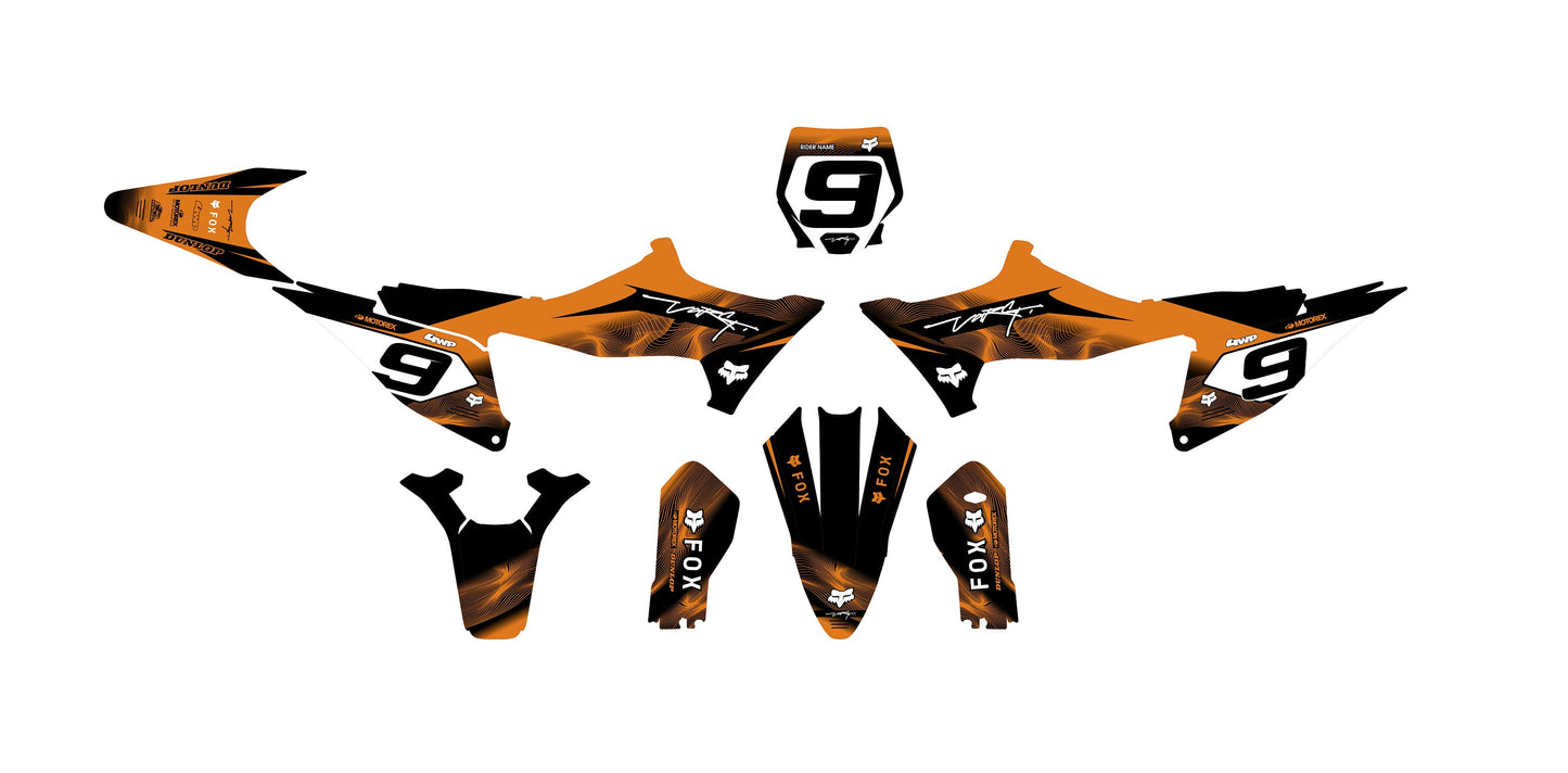 Stark Varg Graphics Kit - Orange Black Lines