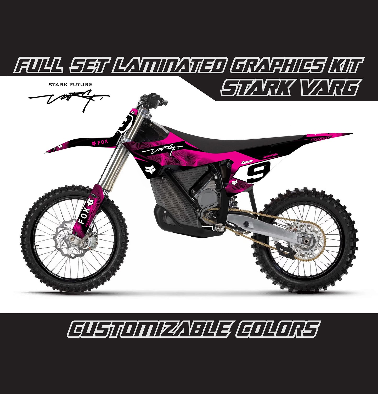 Stark Varg Graphics Kit - Pink Black Lines