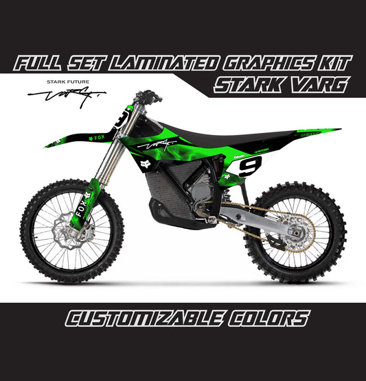 Stark Varg Graphics Kit - Green Black Lines