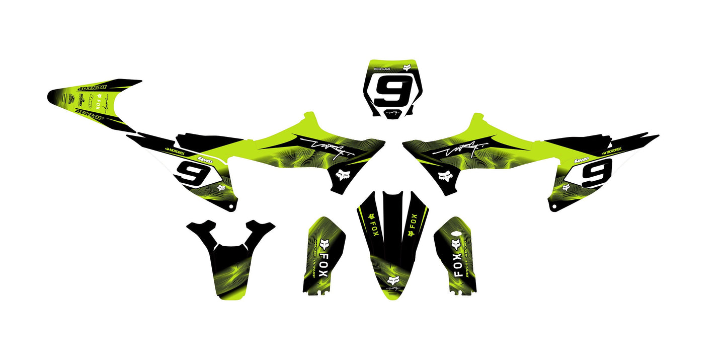 Stark Varg Graphics Kit - Lime Green Black Lines