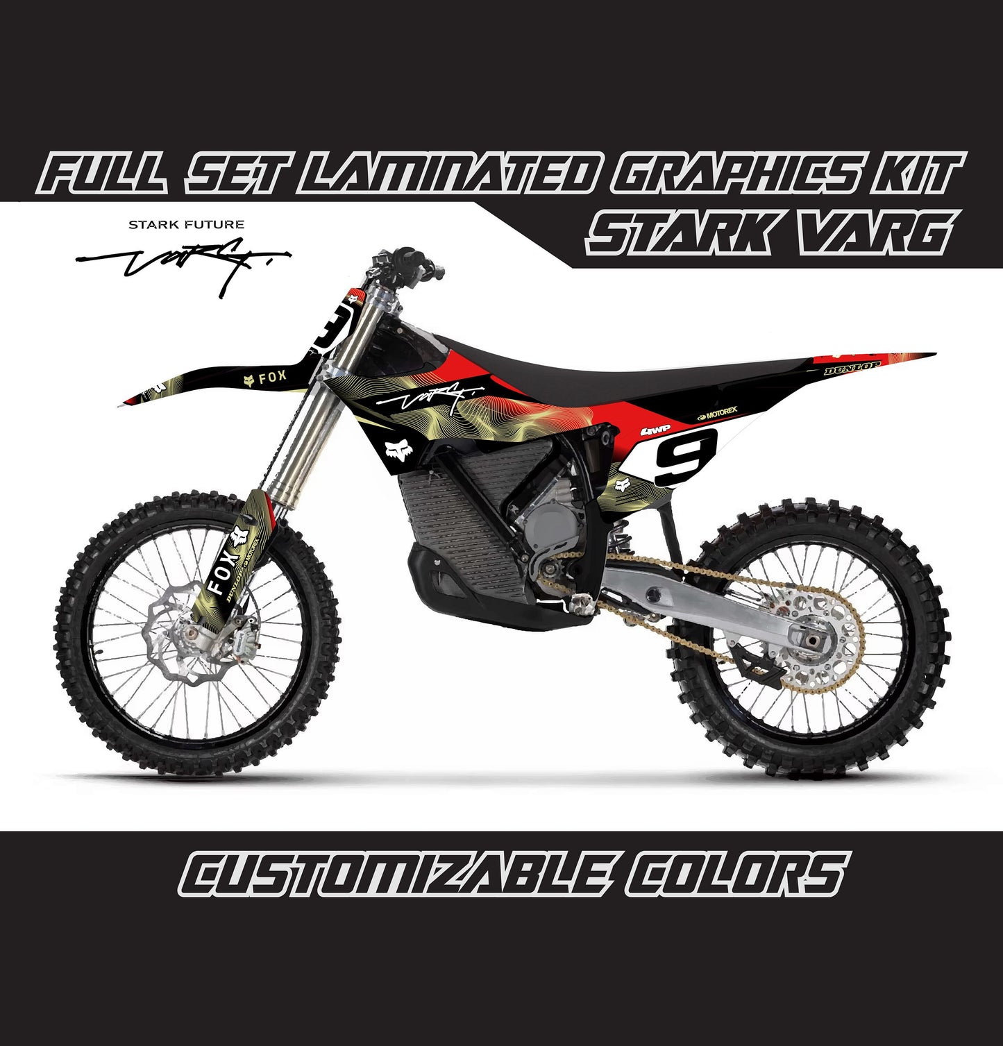 Stark Varg Graphics Kit - Red Beige Lines