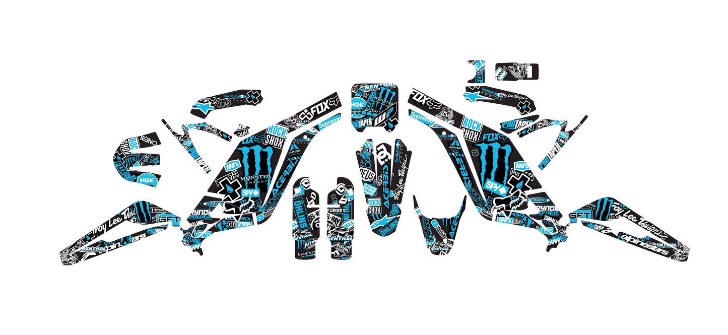 Sur Ron Light Bee X Graphics Kit - Sky Blue Stickerbomb