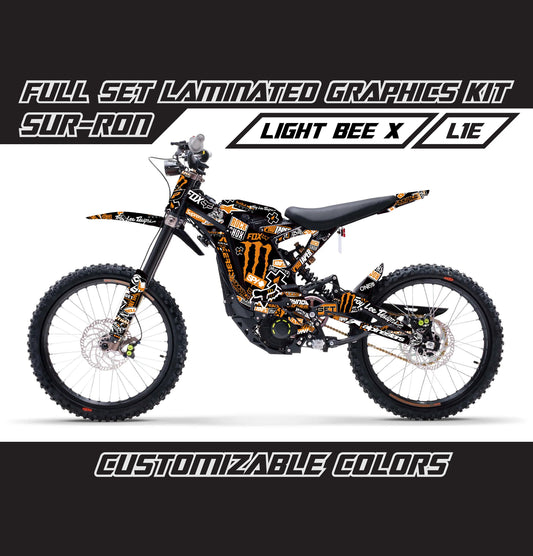 Sur Ron Light Bee X Orange Stickerbomb Graphics Kit