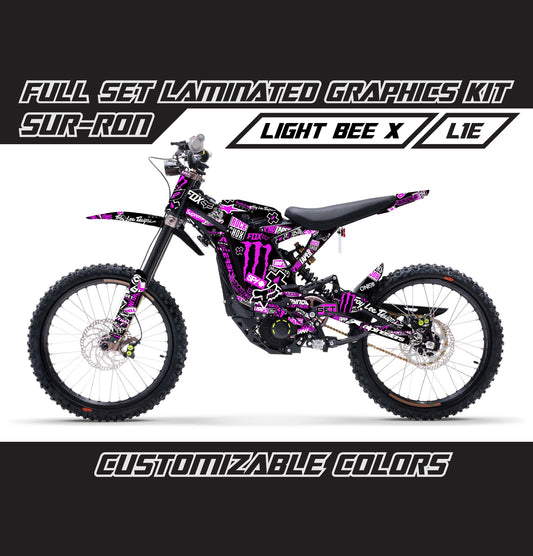 Sur Ron Light Bee X Purple Stickerbomb Graphics Kit