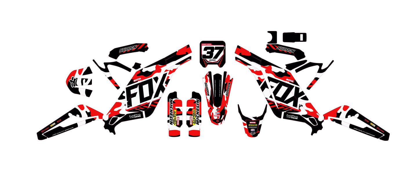 Sur Ron Light Bee X Graphics Kit - Red Camouflage Fox