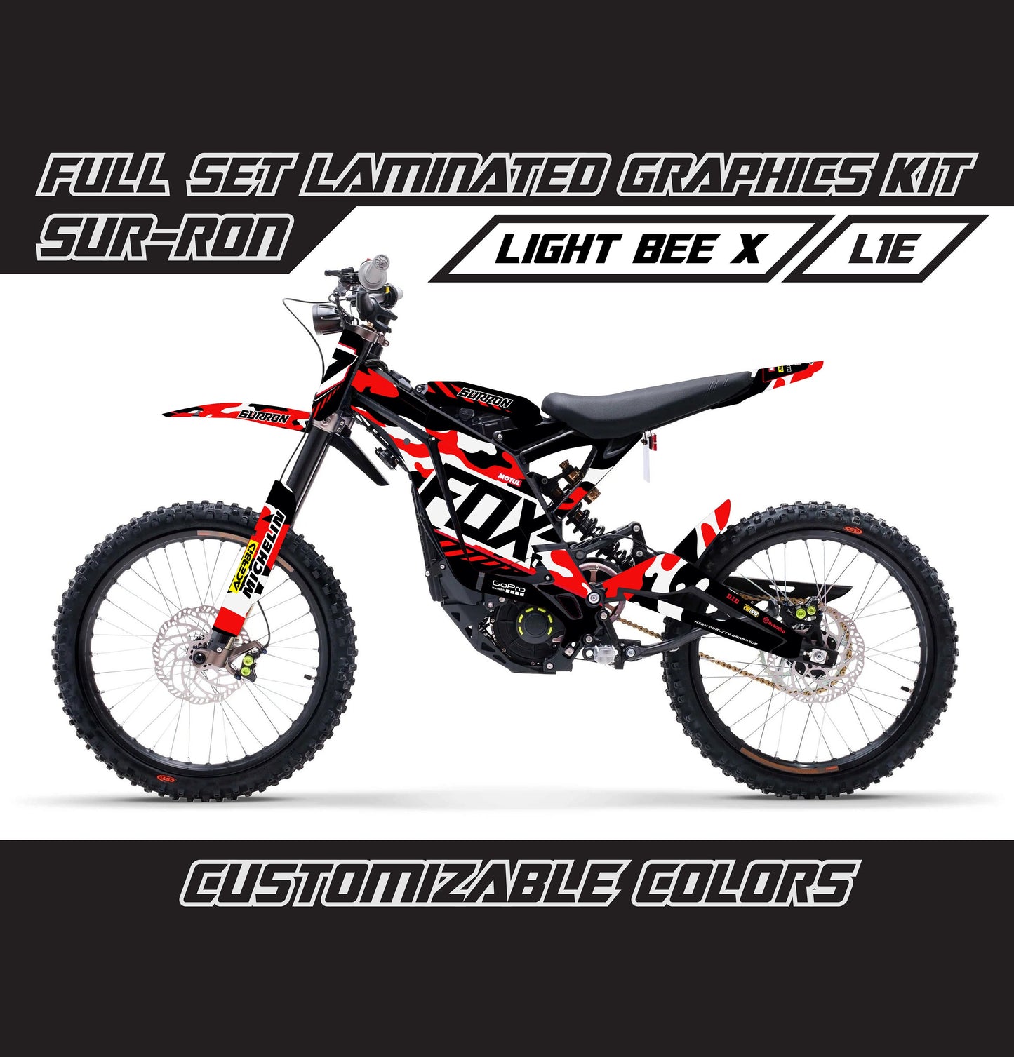 Sur Ron Light Bee X Graphics Kit - Red Camouflage Fox