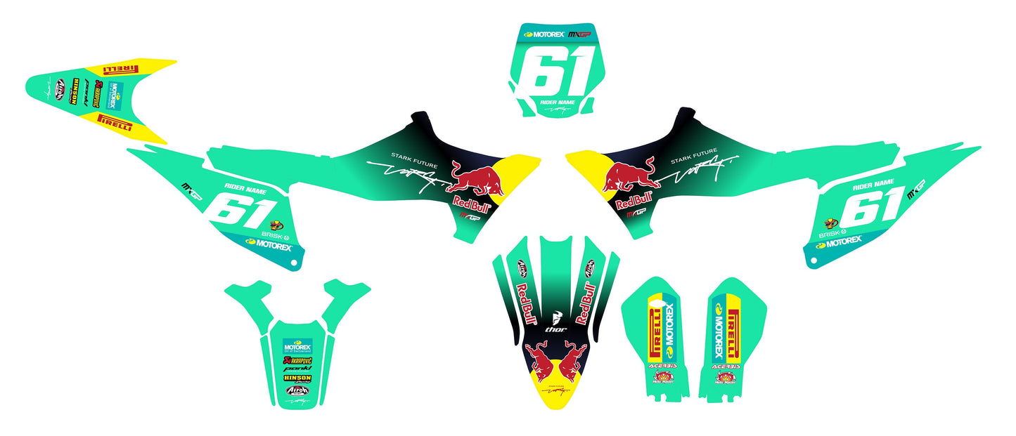 Stark Varg Graphics Kit - Turquoise R Bull