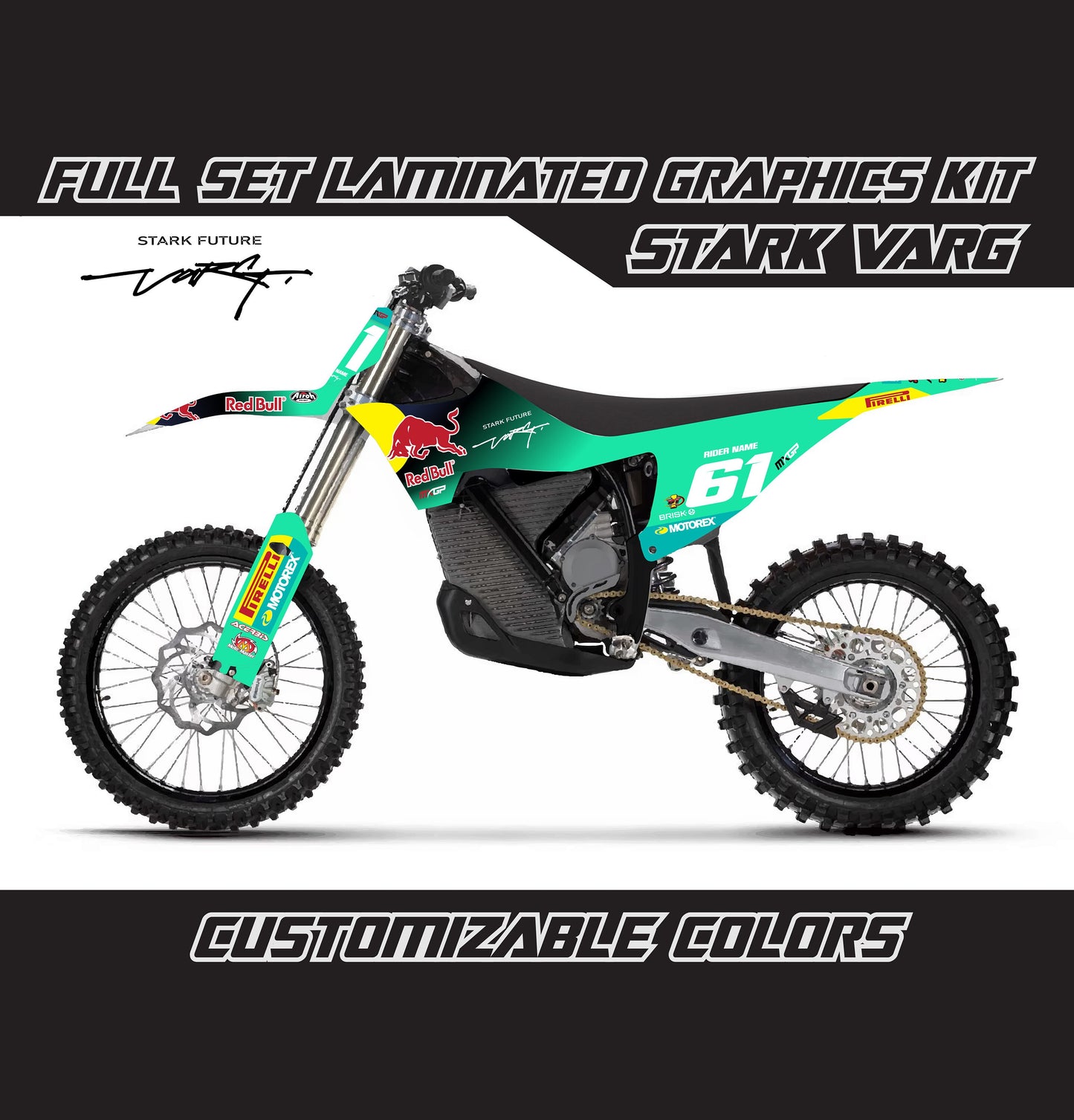 Stark Varg Graphics Kit - Turquoise R Bull