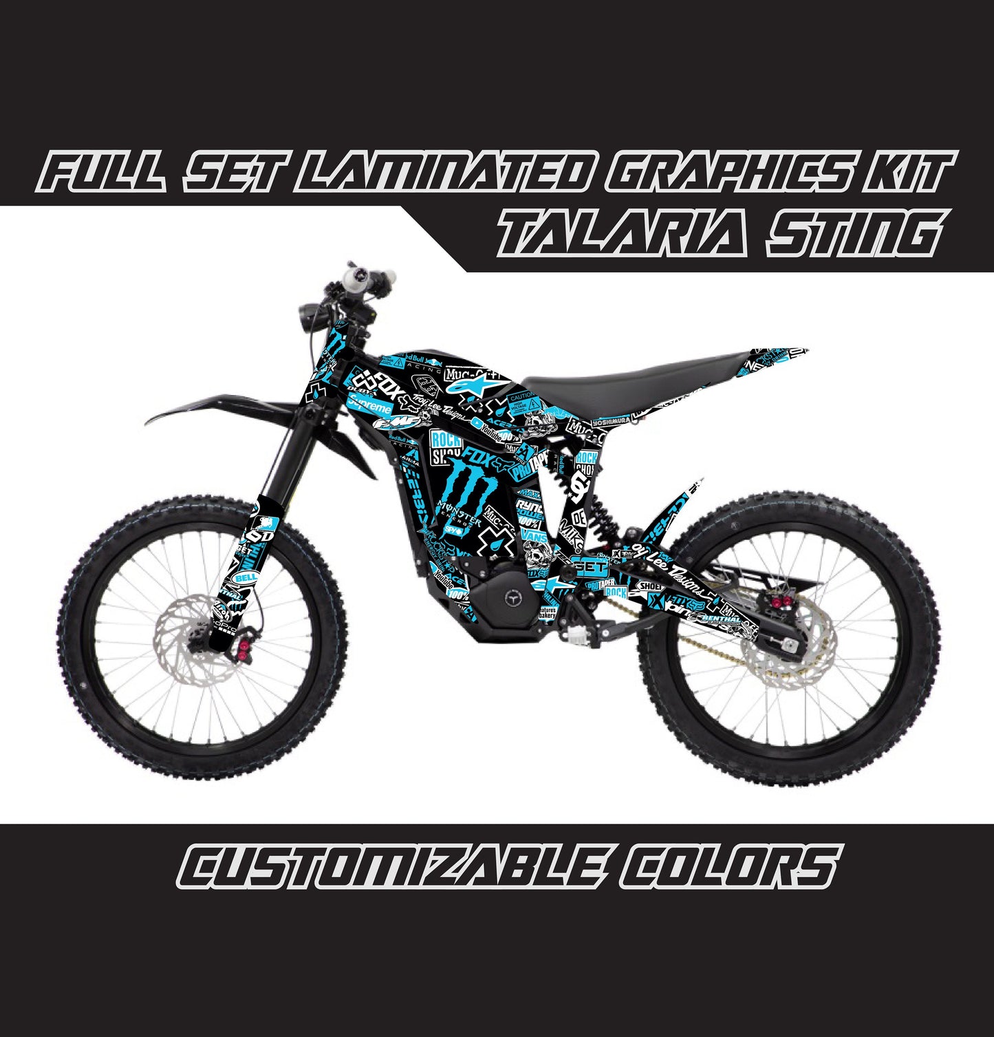 Talaria Sting Graphics Kit - Sky Blue Stickerbomb