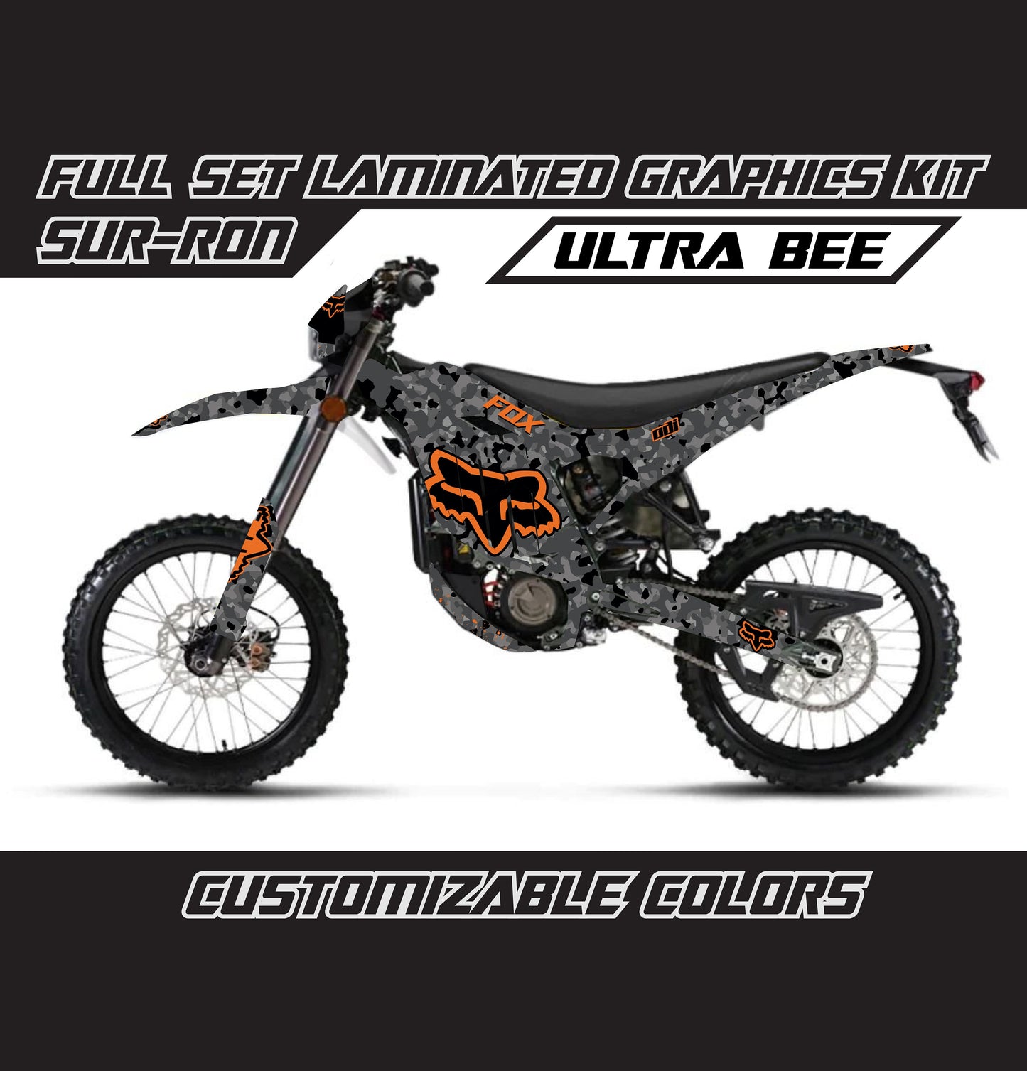 Sur Ron Ultra Bee Graphics Kit - Orange Fox Camo