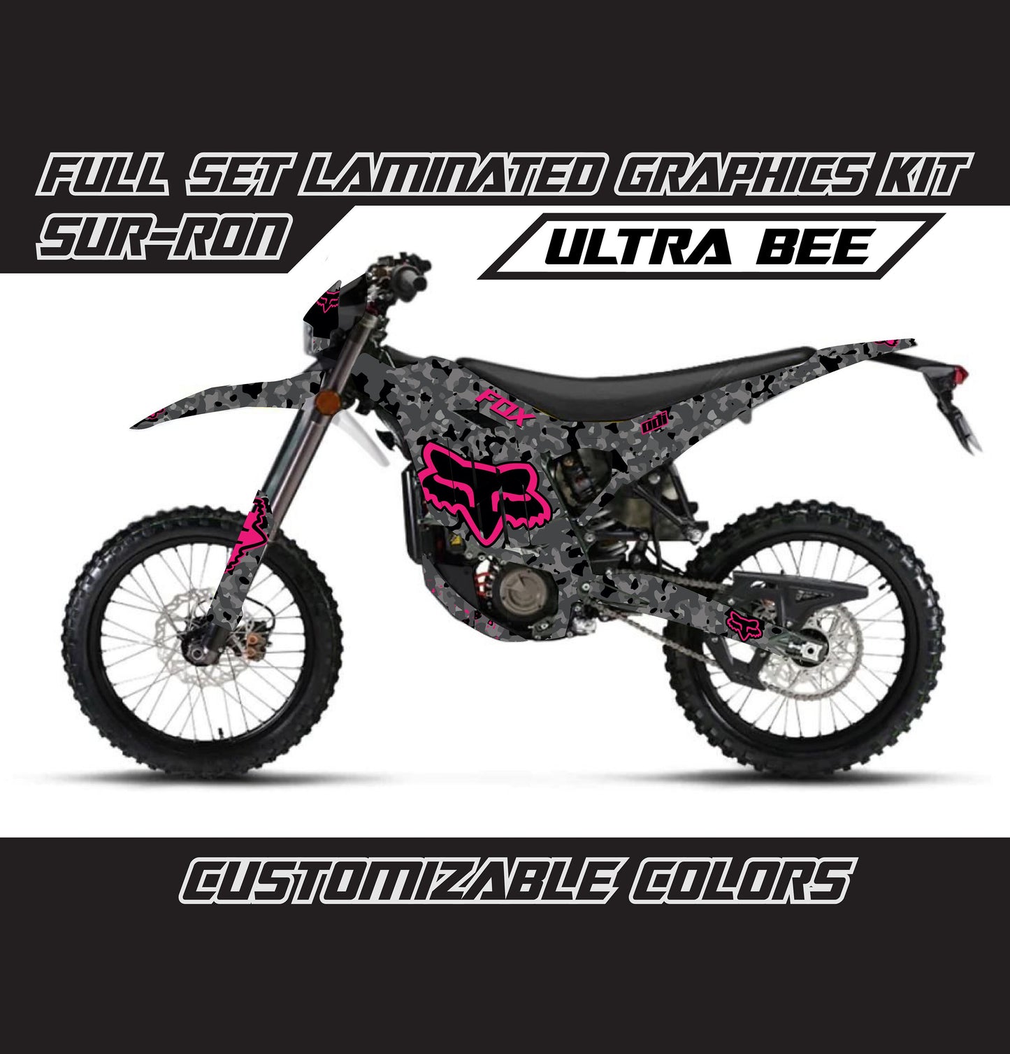 Sur Ron Ultra Bee Graphics Kit - Pink Fox Camo