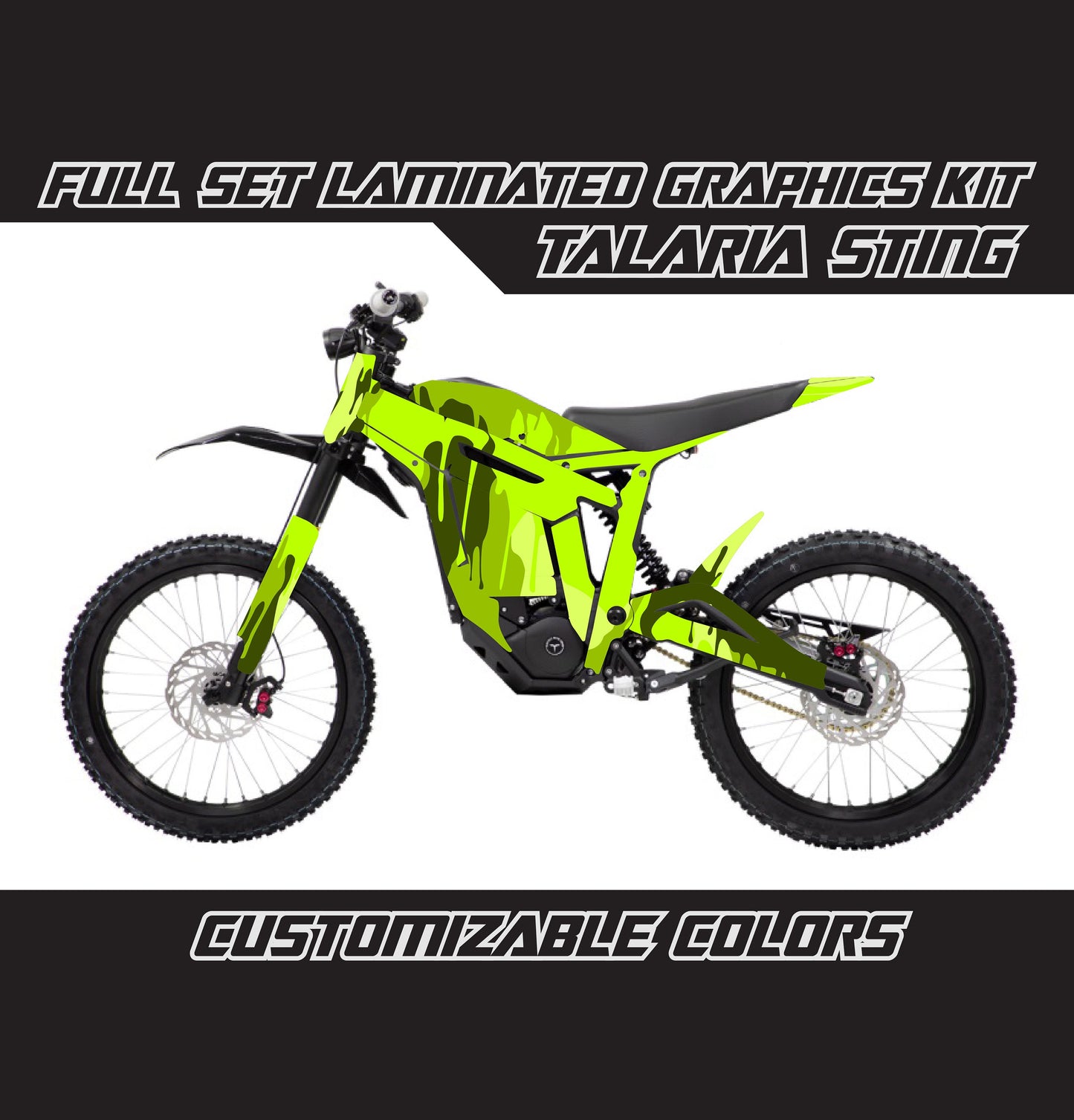 Talaria Sting Graphics Kit - Fluorescent Lime Camo Drip