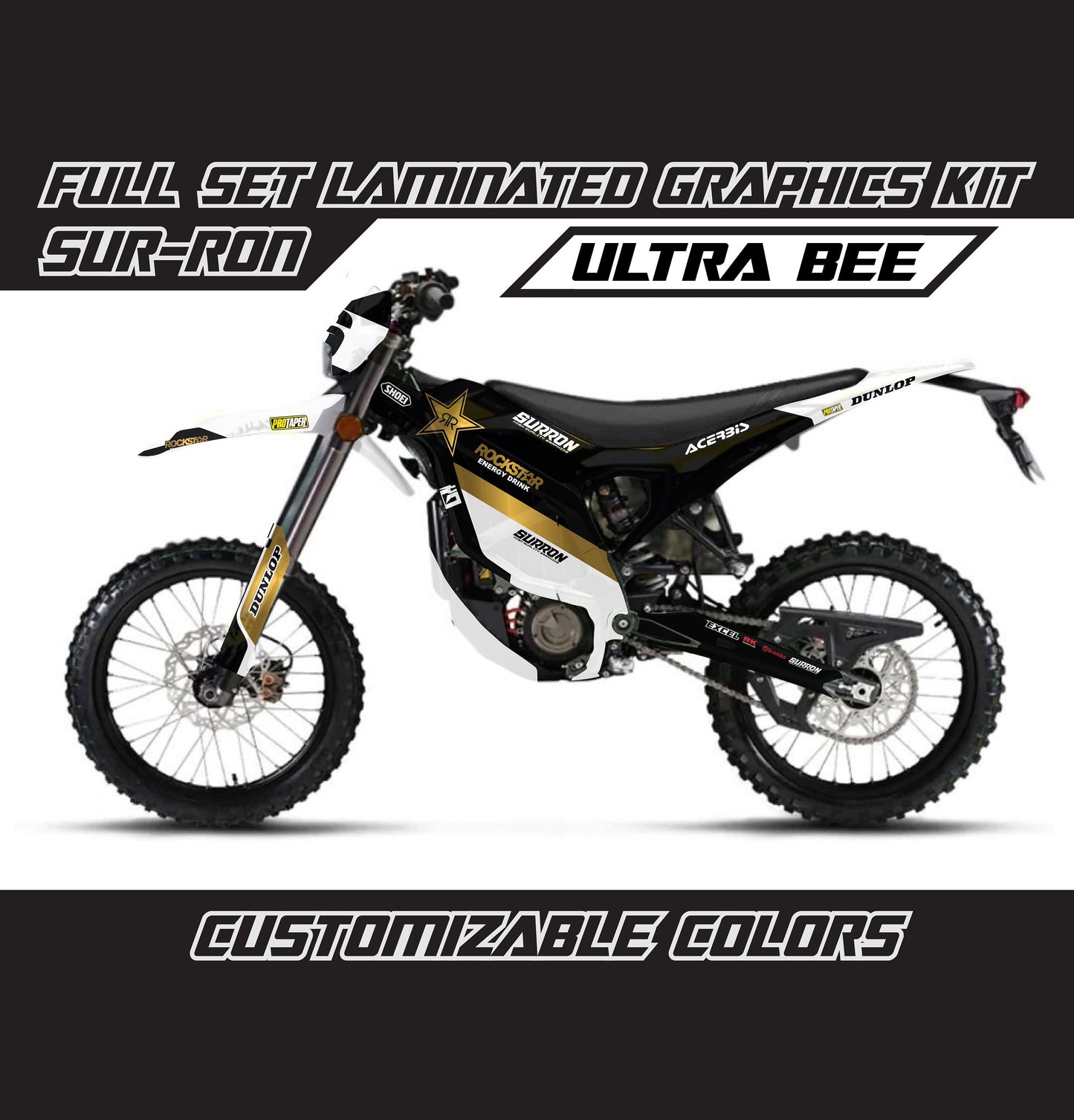 Sur Ron Ultra Bee Graphics Kit - Gold Rockstar