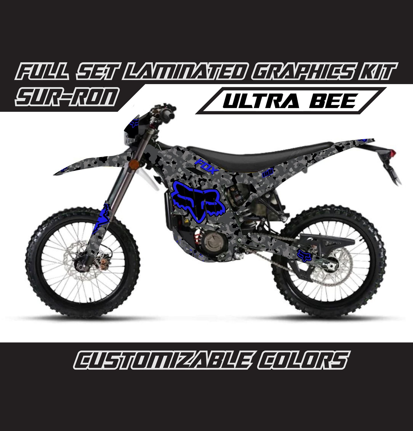 Sur Ron Ultra Bee Graphics Kit - Blue Fox Camo