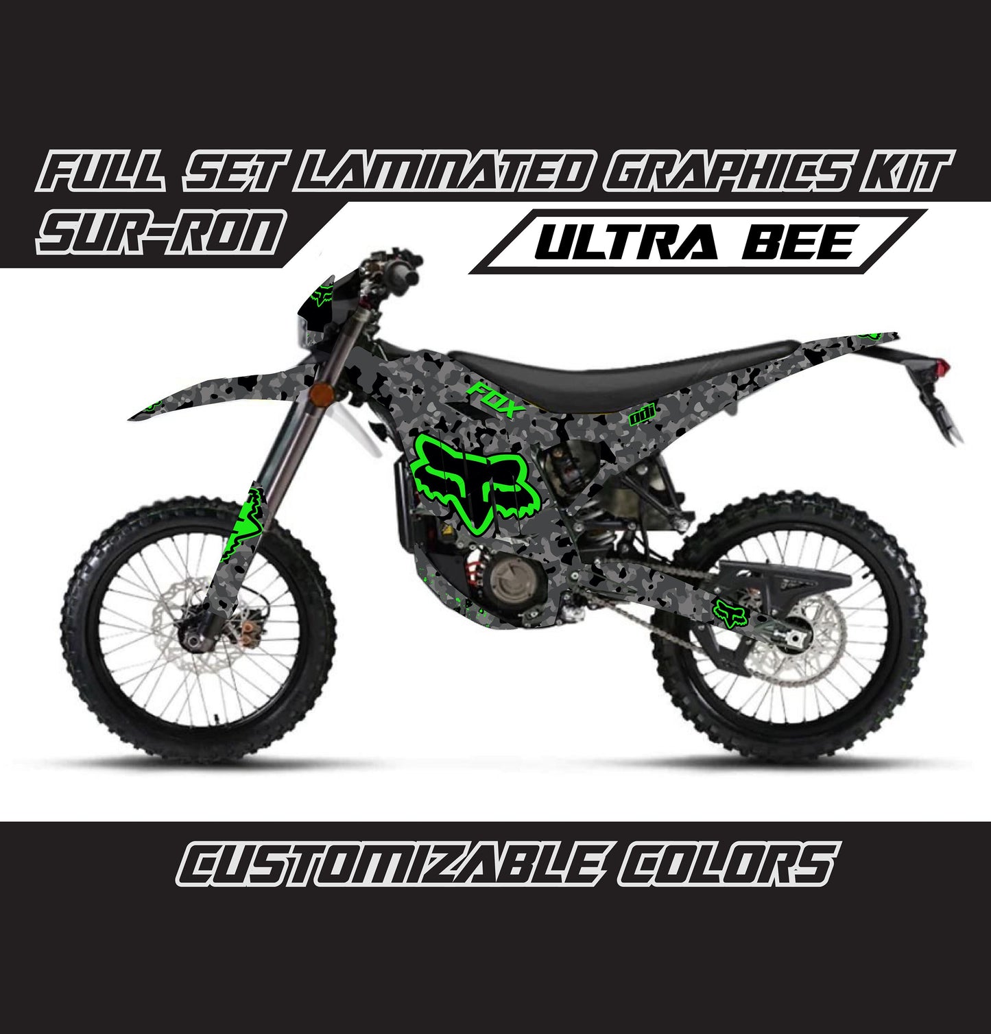 Sur Ron Ultra Bee Graphics Kit - Green Fox Camo