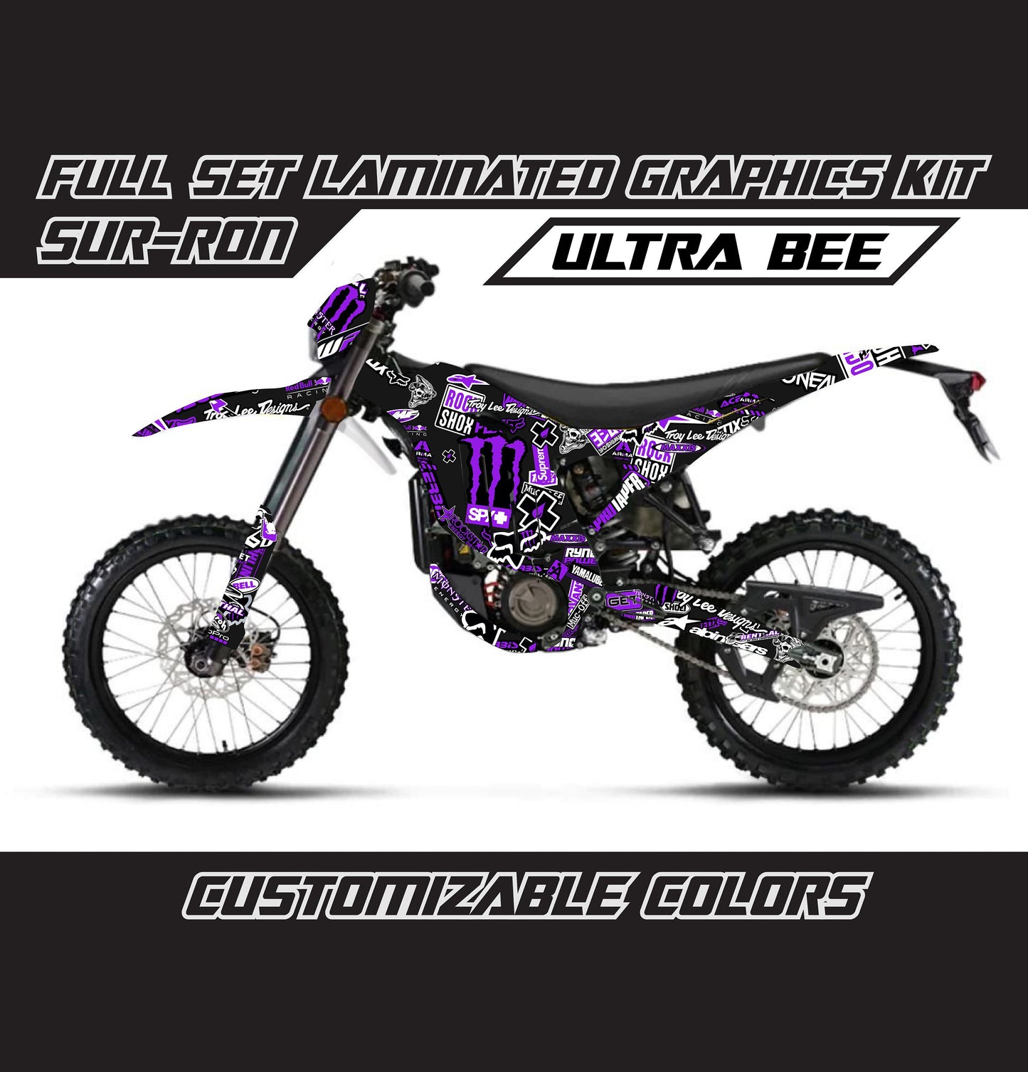 Sur Ron Ultra Bee Graphics Kit - Violet Stickerbomb