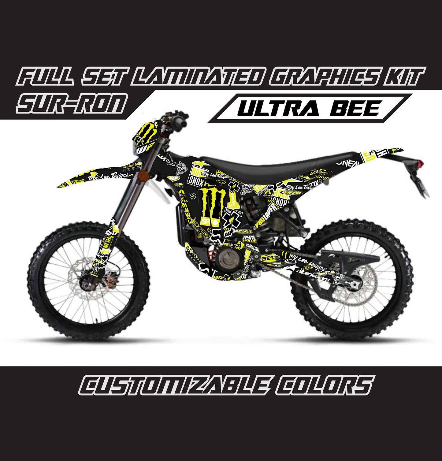 Sur Ron Ultra Bee Graphics Kit - Yellow Stickerbomb