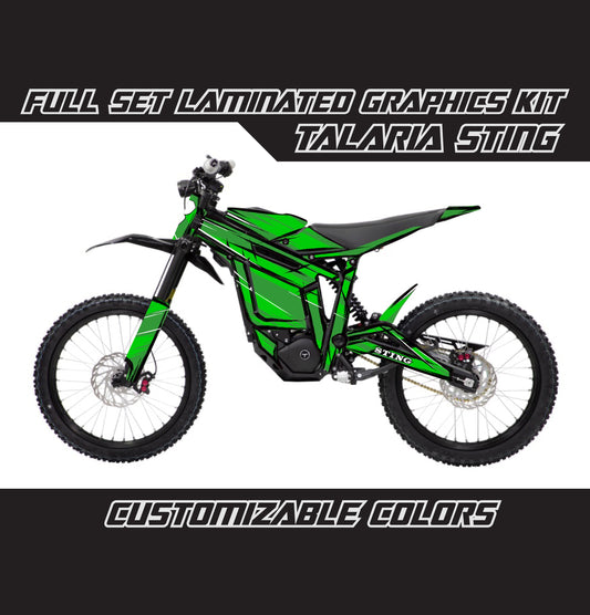 Talaria Sting Graphics Kit - Green Cartoon Style